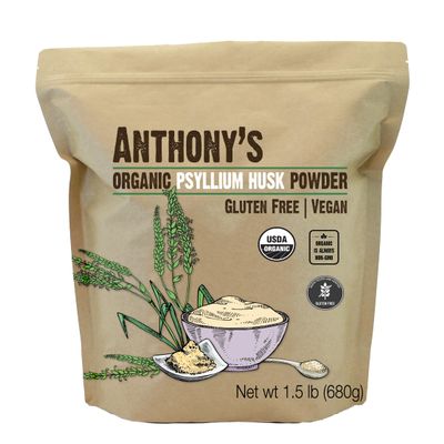 Anthony's Organic Psyllium Husk Powder, 1.5 lb, Gluten Free, Non GMO, Finely Ground, Keto Friendly