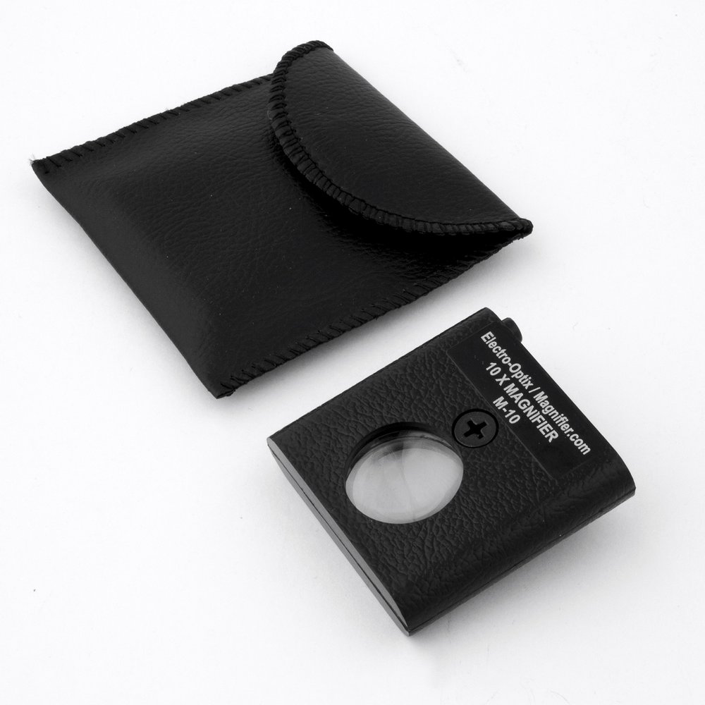 10X Double Lens LED Pocket Magnifier MADE in USA High Power High Diopter Bright LED illumination, Ideal for inspection, Coins, Stamps, Reading by Electro Optix