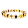 Baltic Amber Bracelet for Adults Made on Elastic Band- Natural Amber from Baltic Region, Genuine Baltic Amber (Multi, 7.5 inch) view 1