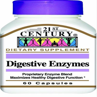 21st Century Digestive Enzymes Proprietary Enzyme Blend 60 Capsule Maximizes Healthy Digestive Function