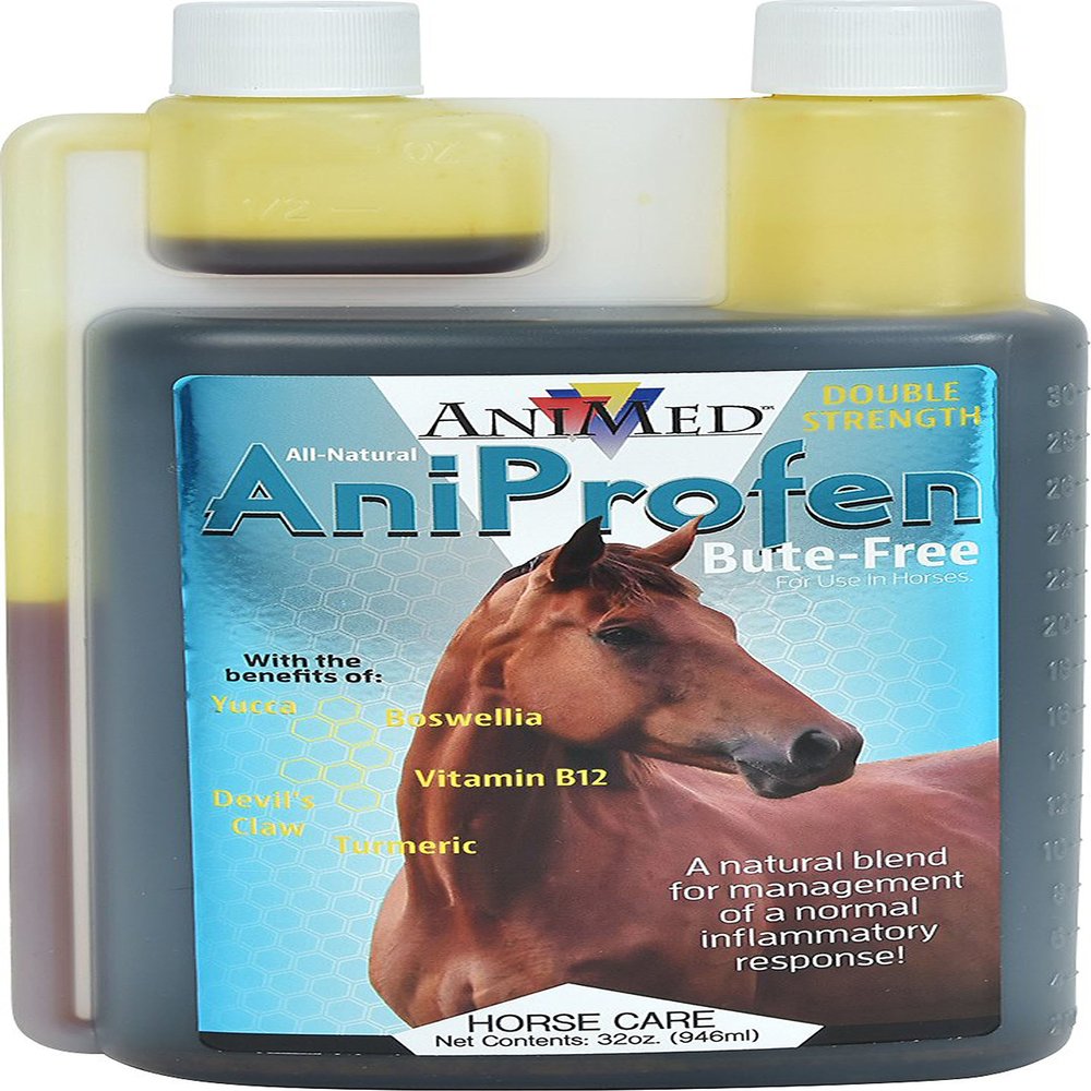 ANIMED All Natural Aniprofen - Bute-Free, Liquid, Double Strength, Anti-Inflammatory, Horse Joint Supplement, Horse Supplies, Horse Supplement 32oz