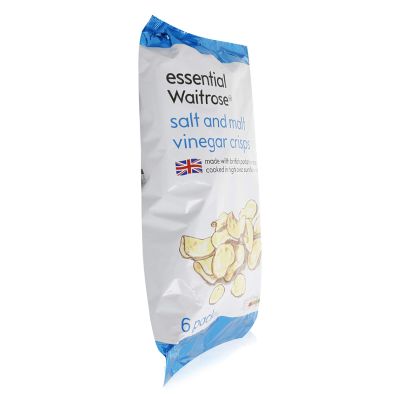 Essential Waitrose Salt & Vinegar Crisps 25g x 6 per pack