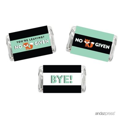 Andaz Press Funny Farewell Retirement Party Decorations, You're Leaving? Zero Fox Given (Graphic), Miniatures Chocolates Labels Stickers, 18-Pack