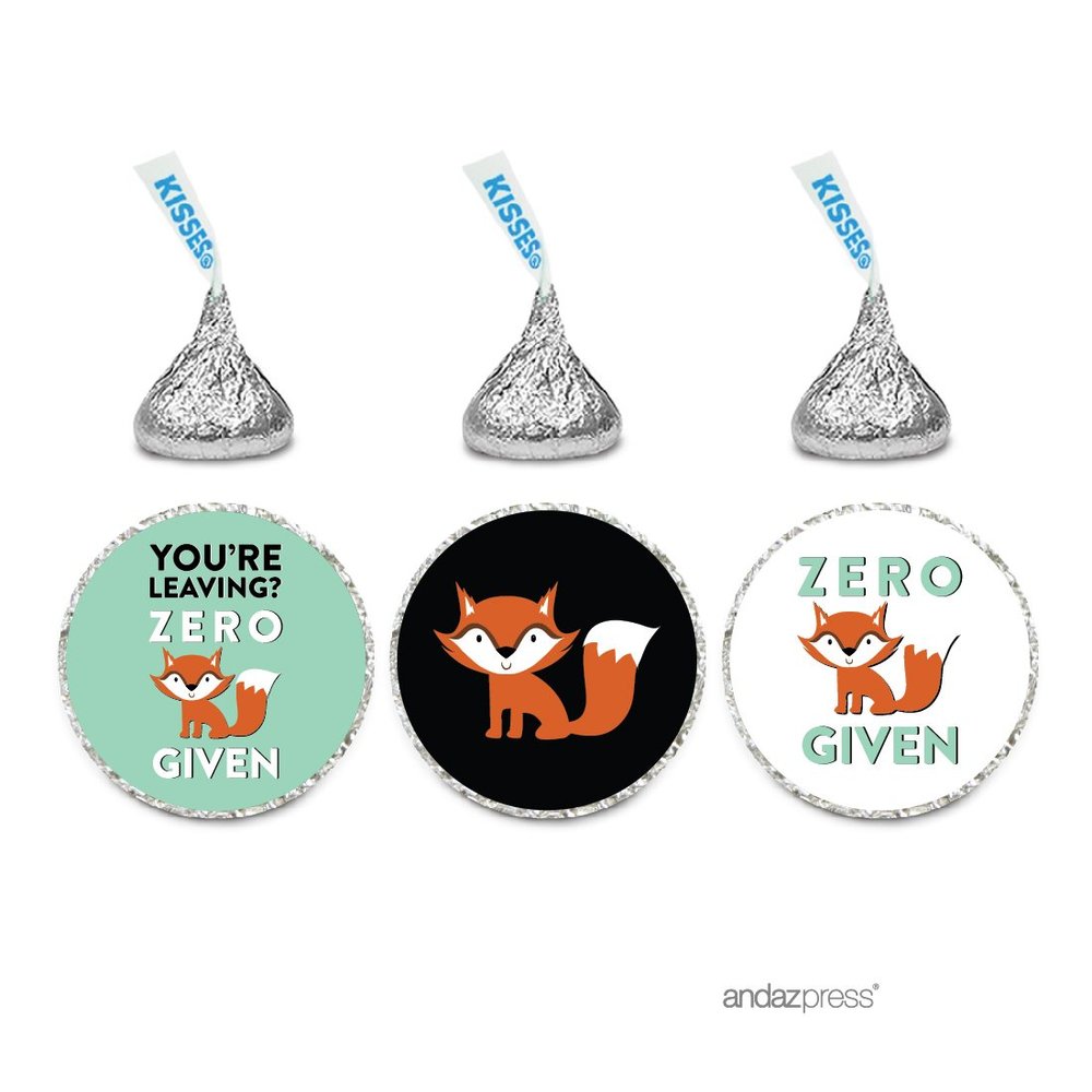 Andaz Press Funny Farewell Retirement Party Decorations, You're Leaving? Zero Fox Given (Graphic), Chocolate Drop Labels for Kisses Party Favors, 216-Pack