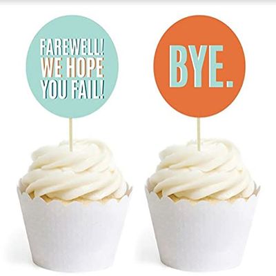 Andaz Press Funny Farewell Retirement Party Decorations, Farewell! We Hope You Fail, Cupcake Toppers DIY Kit, 20-Pack