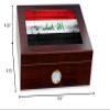 ExpressItBest Premium Desktop Humidor - Glass Top - Flag of Iraq (Iraqi) - Wood Design - Cedar lined with humidifier & front mounted hygrometer. view 2