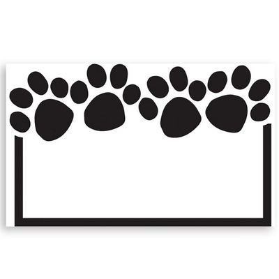 Paw Print White Enclosure Cards - 3-1/2in. x 2-1/4in. (50 Pack)