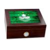 ExpressItBest Premium Desktop Humidor - Glass Top - Flag of Macao (Macanese) - Wood Design - Cedar lined with humidifier & front mounted hygrometer. view 1