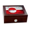 ExpressItBest Premium Desktop Humidor - Glass Top - Flag of Greenland (Greenlander) - Wood Design - Cedar lined with humidifier & front mounted hygrometer. view 1