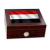 ExpressItBest Premium Desktop Humidor - Glass Top - Flag of Yemen (Yemeni) - Waves Design - Cedar lined with humidifier & front mounted hygrometer. view 1