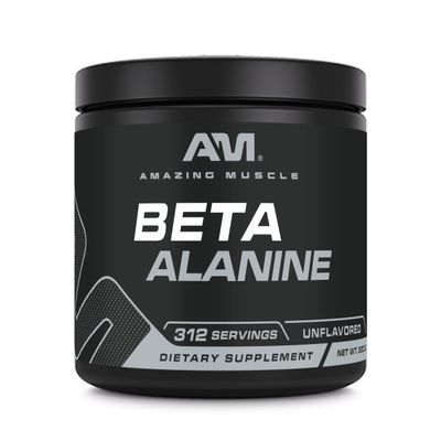 Amazing Muscle Beta-Alanine Powder Supplement | 1600 Mg | Unflavored | 500 G (1.1 LB) | 312 Servings | Non-GMO | Made in USA