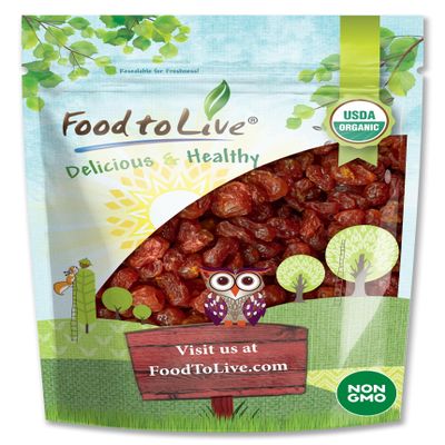 Organic Dried Sour Cherries, 2 Pounds  Lightly Sweetened, Pitted, Non-GMO, Unsulfured, Sour, Bulk