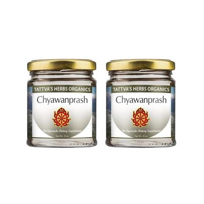 Tattvas Herbs Chyawanprash Immunity Jam 10 oz.  Herbal Fruit Spread, Ashwagandha, Amla & 45+ Herbs, Glass Jar, Pack of 2 - Premium Service Since 1999