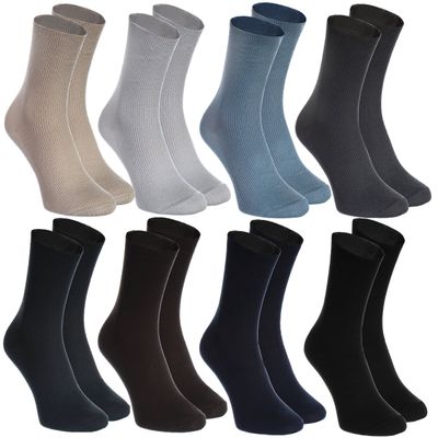 Rainbow Socks - 8 pairs of DIABETIC Elastic Cotton Socks for SWOLLEN FEET, Classic Colors S