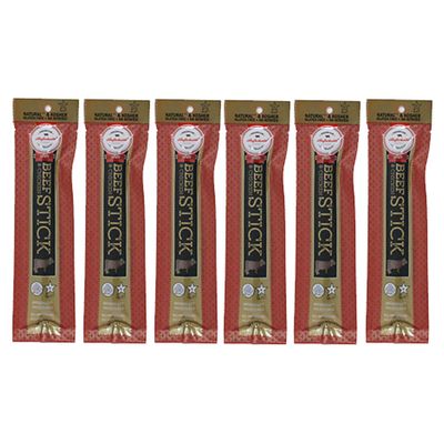 Aufschnitt Grass Fed Beef Jerky Sticks - Low Sodium, Certified Kosher - Made in USA - Keto Friendly - 6 Pack, Spicy