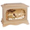Wooden Cremation Urn - Ambassador Shape Funeral Urn with Great Lakes 3-Dimensional Inlay Art Memorial for Adults w/Choice of Art Applique (Maple Wood with Horse & Cowboy) view 1