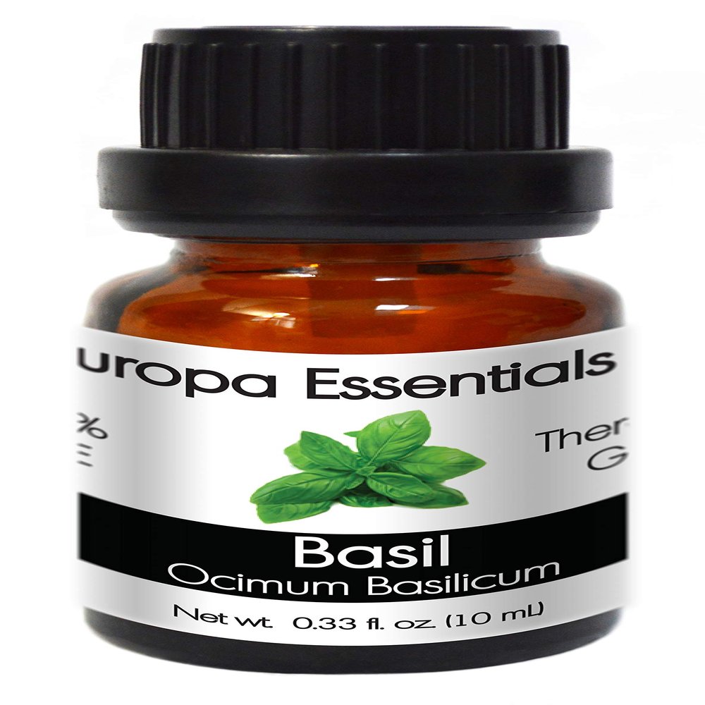 Europa Essentials 100% Pure Therapeutic Grade Essential Oils, 31 Aromatherapy Scents Collection Basil, 10ml