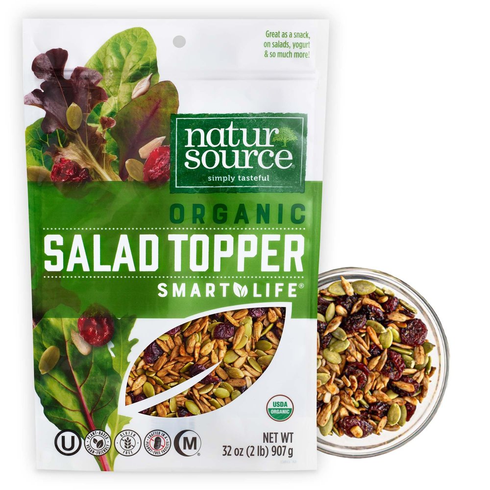 naturSource Organic Salad Topper - Salad Toppings, Salad Mix, Salad Toppers Seeds and Cranberries, Crunchy, Mixed Seeds for Salad, Oatmeal or Yogurt, Natural, Gluten Free, Organic - 32 Oz (2 Lb)