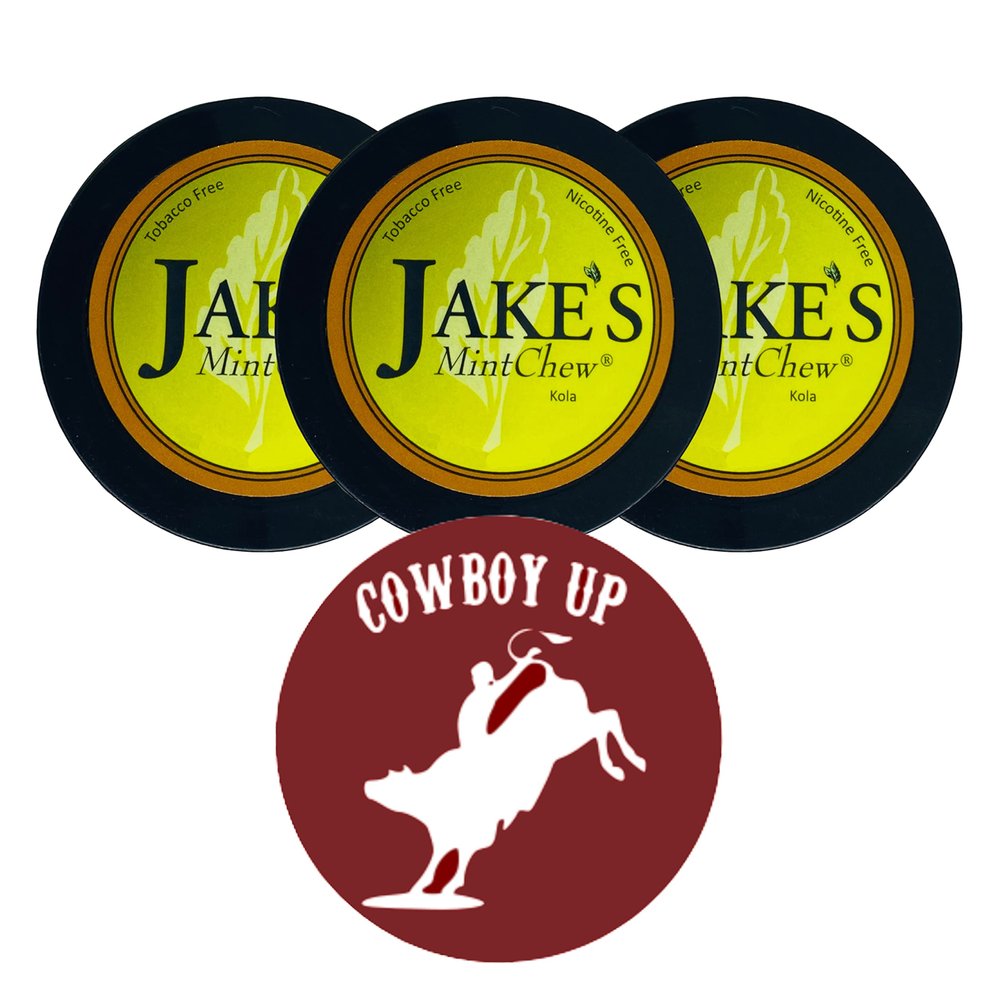 Jake's Mint Chew Kola 3 Cans with DC Crafts Nation Skin Can Cover - Cowboy