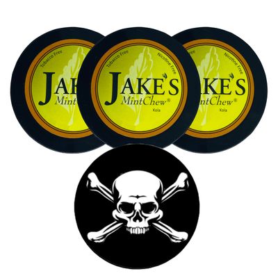 Jake's Mint Chew Kola 3 Cans with DC Crafts Nation Skin Can Cover - Jolly Roger