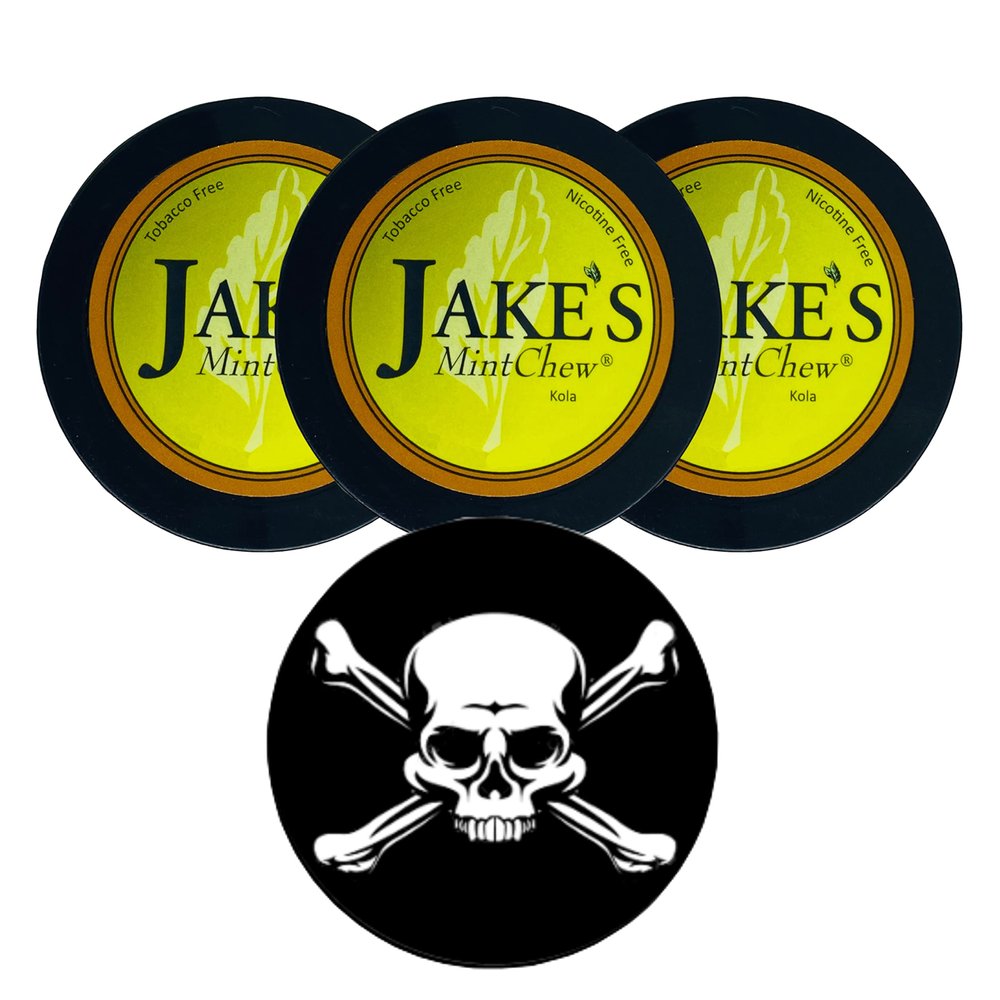 Jake's Mint Chew Kola 3 Cans with DC Crafts Nation Skin Can Cover - Jolly Roger