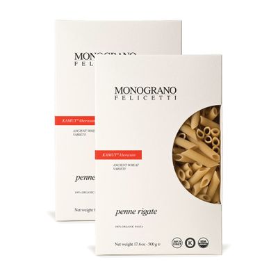 Monograno Felicetti Kamut Penne Rigate Pasta Italian Organic Non-GMO 17.6oz (500g) 2 Pack