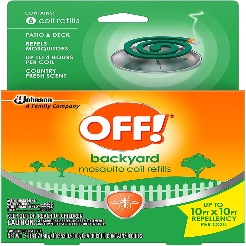 OFF! Mosquito Coil Refills for Patio Deck and Backyard Outdoor Areas Repel Mosquitoes 6 Count (Pack of 1)