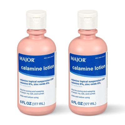 MAJOR Calamine Lotion - Calamine Topical Suspension USP Skin Protectant - 6 Fl Oz (177 mL) (2 Pack)