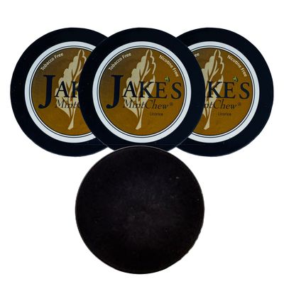 Jake's Mint Chew Licorice 3 Cans with DC Crafts Nation Skin Can Cover - Black