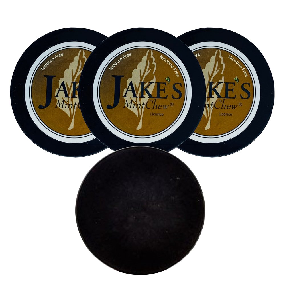Jake's Mint Chew Licorice 3 Cans with DC Crafts Nation Skin Can Cover - Black