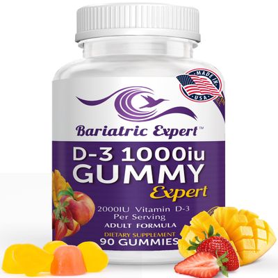Bariatric Expert D3 Vitamin Fast-Melting Dietary Supplement for Adults Post Bariatric Surgery, 90 Count