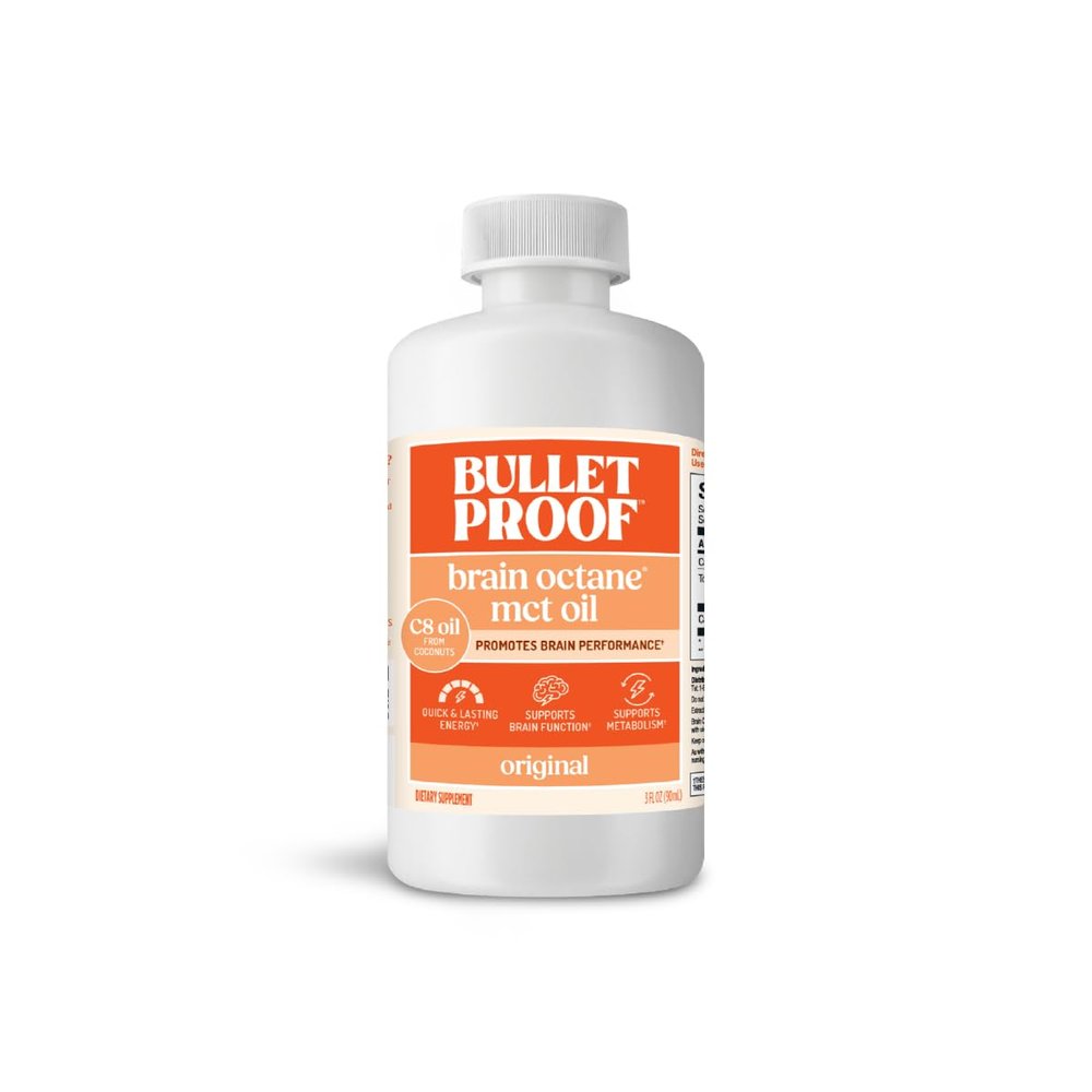 Bulletproof Brain Octane C8 MCT Oil Travel Size, 3 Ounces, Keto Supplement for Sustained Energy and Fewer Cravings