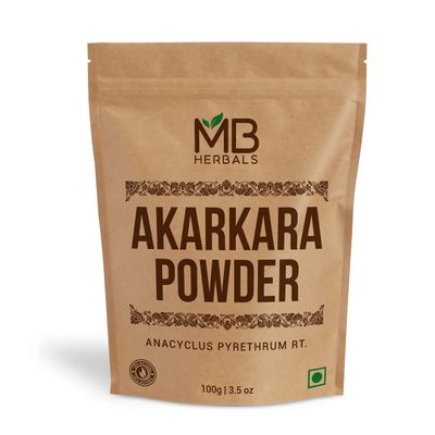 MB Herbals Pure Anacyclus pyrethrum Root Powder 3.5 oz / 100 Gram | Akarkara | Akar Kara | Pellitory | Longwort Root Powder | Spanish Chamomile Root Powder