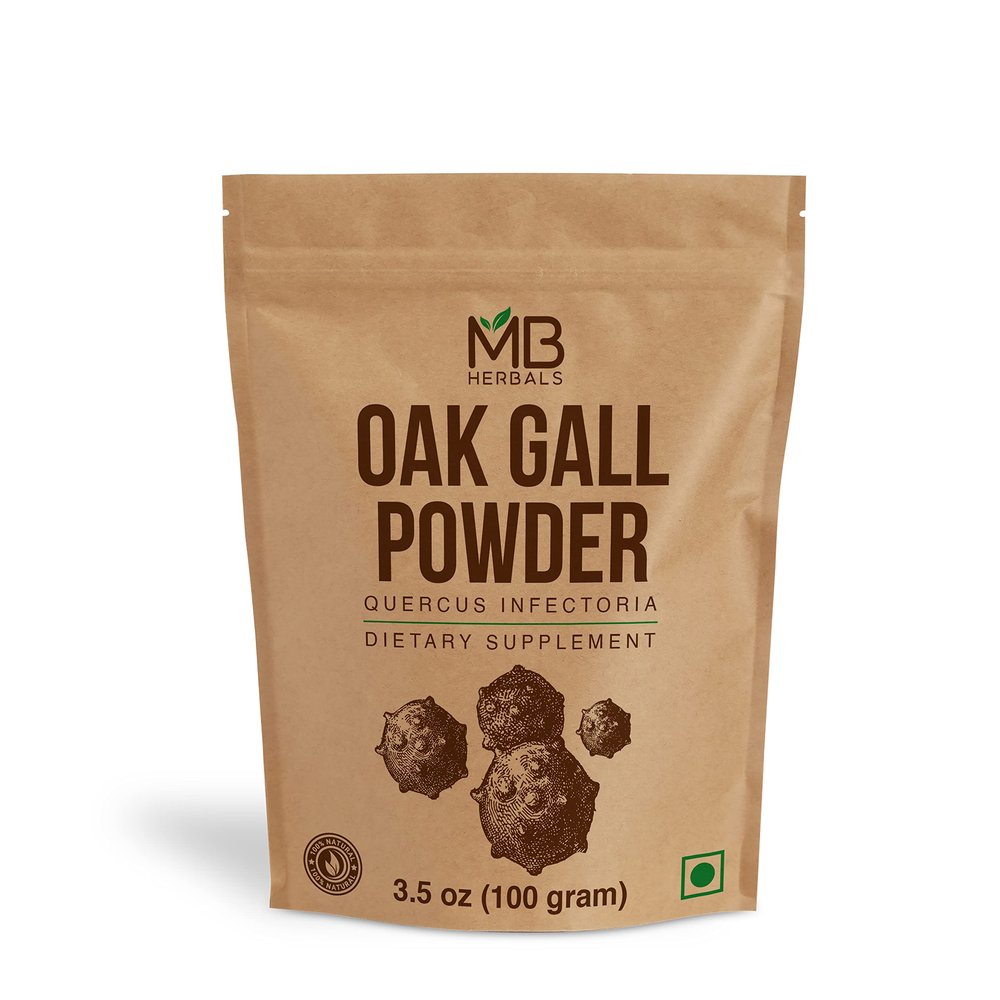 MB Herbals Pure Oak Gall Powder 3.5 oz / 100 Gram | 100% Pure Quercus Infectoria Majuphal Manjakani