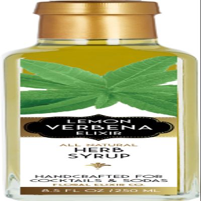 Floral Elixir Co. - All Natural HERB Syrup for Cocktails & Sodas, 8.5 oz (Lemon Verbena)