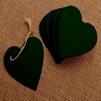 100 Pcs Heart Shape Blank Cardstock Tags Bonbonniere Wedding Favor Gift Tag with Free Natural Jute Twine - Colours Available