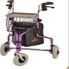3 Wheeled Walker Purple Color Wire Basket and Large Vinyl Storage Pouch Included. Weight Capacity 250 lbs. view 1