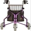 3 Wheeled Walker Purple Color Wire Basket and Large Vinyl Storage Pouch Included. Weight Capacity 250 lbs. view 2