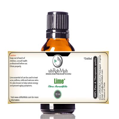 15 ml Lime Essential Oil with Euro Dropper