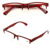 2 Pairs Rectangular Half Rim Reading Glasses - Simple Classic Reader (Maroon, 1.75) view 1