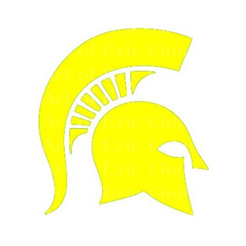 1/4 Sheet - Yellow Spartan Trojan Mascot Birthday - Edible Cake/Cupcake Party Topper - D22461