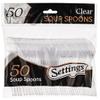 [100 Count] Settings Plastic Clear Soup Spoons, Heavyweight Disposable Cutlery, Great For Home, Office, School, Party, Picnics, Restaurant, Take-out Fast Food, Outdoor Events, Or Every Day Use, 2 Bags view 1