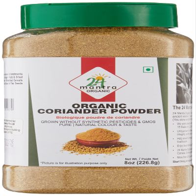 24 Mantra Organic Coriander Powder - 8 oz jar (USDA CERTIFIED ORGANIC)
