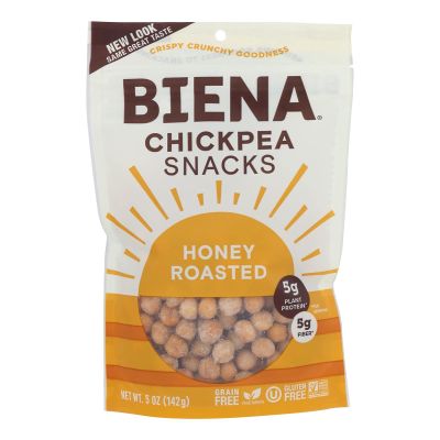 Biena Honey Roasted Chickpea Snacks, 5 Ounce - 8 per case.
