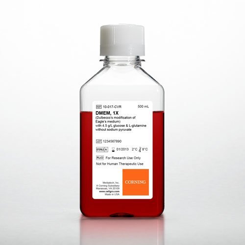 Media - DMEM w/ 4.5 g/L Glucose and L-glutamine w/Out Sodium pyruvate - 6 x 500 mL, CS