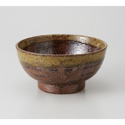  Bizen Style 6.0 Takahama Bowl (7.3 x 3.7 inches (18.6 x 9.3 cm), 27.2 oz (800 g), Bowl, Restaurant, Ryokan, Udon, Soba, Ramen, Japanese Tableware, Restaurant, Commercial Use,