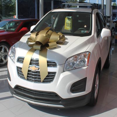 30" Big Suction Cup Car Bow - Made in USA (Gold)