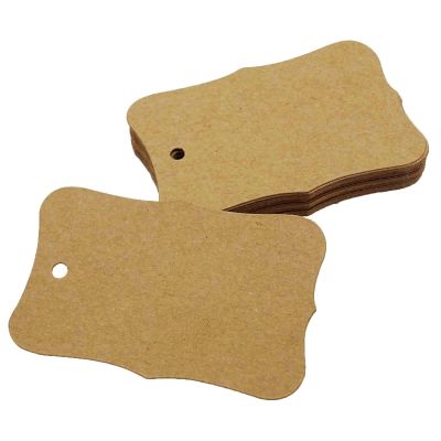 100 Pcs Bonbonniere Wedding Favor Hang Tags Gift Cardstock Rectangular Shape Tag with Free Natural Jute Twine - Colors Available