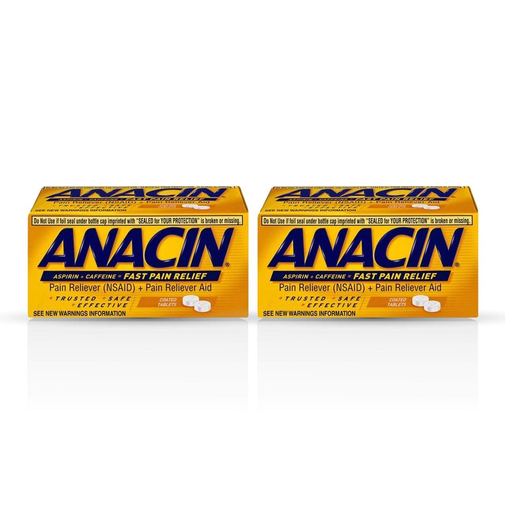 Anacin, 100 Tablets per Bottle (2 pack)