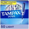 Tampax Pearl Tampons Light Absorbency with BPA-Free Plastic Applicator and LeakGuard Braid, Unscented, 50 Count view 1